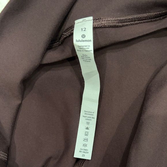 Lululemon Dark Brown High-Waisted Leggings,Size 12. - Picture 9 of 17